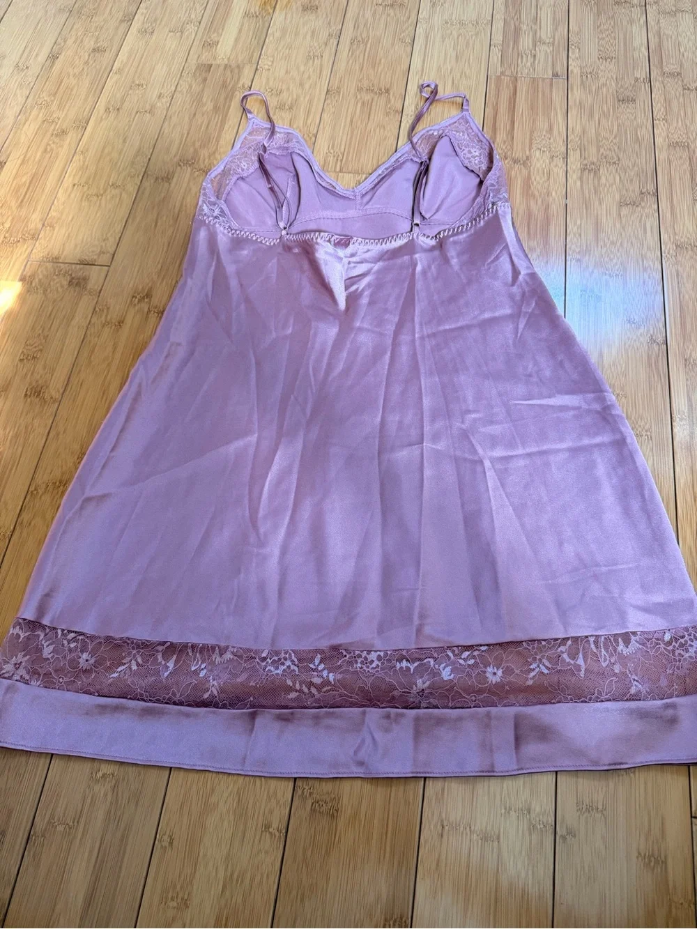 Silky Lace-Trim Slip Dress in Mauve Victoria Secret